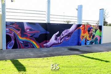 Mural contra la intolerancia en Telde/TA y Francisco Javier Santana.